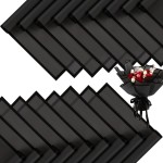 FUHITIM 20 Sheets Flower Wrapping Paper - Waterproof Black Floral Wrapping Paper for DIY Crafts, Florist Supplies Packaging for Wedding Valentine\'s Day Birthday Gift