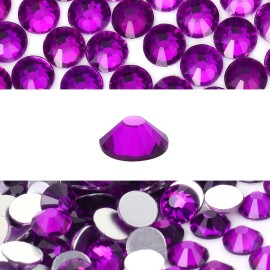 Novani 3000 Pieces Flatback Rhinestones Glass Round Gems Violet Crystals for Nail Art DIY Crafts Clothes Shoes,SS12,3.0-3.2mm