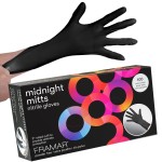 FRAMAR Black Gloves Disposable Latex Free - Extra Small Nitrile Gloves Black, For Hair Dye, Tattoo Supplies, Cleaning, Mechanic - Extra Durable & Resistant - 12 Inches Long - 100 Pack