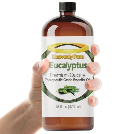 Heavenly Pure - Eucalyptus Essential Oil 16 oz Large Bottle for Spray, Diffuser, Humidifier - 473 ml