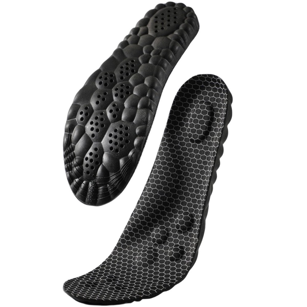 Worzwin 4D Cloud Technology Insole - Super Soft Comfort Insoles, Soft Foot Protection Cloud Feeling Insole, U-Shape Memory Foam Insoles, 4D Sports Memory Foam Insoles (Black-A, Men 4-4.5/Women 5.5-6)