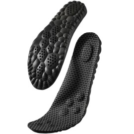 Worzwin 4D Cloud Technology Insole - Super Soft Comfort Insoles, Soft Foot Protection Cloud Feeling Insole, U-Shape Memory Foam Insoles, 4D Sports Memory Foam Insoles (Black-A, Men 4-4.5/Women 5.5-6)