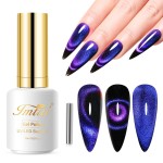 Imtiti 9D Cat Eye Gel Nail Polish, 15ML Blue Chameleon Holographic Glitter Cat Eye Gel Polish with Magnet UV LED Magnetic Nail Polish Sparkly Home DIY Manicure Nail Salon Kit