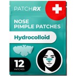 PatchRx Pimple Patches for Nose (12 Pack), Cover Nose Pimples - Hydrocolloid Acne Patches - Pimple Patch Hydrocolloid Patches & Pimple Stickers, Nose Strip, Zit Patches