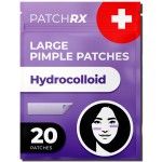 PatchRx Large Pimple Patches for Face (20 Pack), Hydrocolloid Acne Patch, Hydrocolloid Bandages, Big Pimple Patches, Large Acne Patch