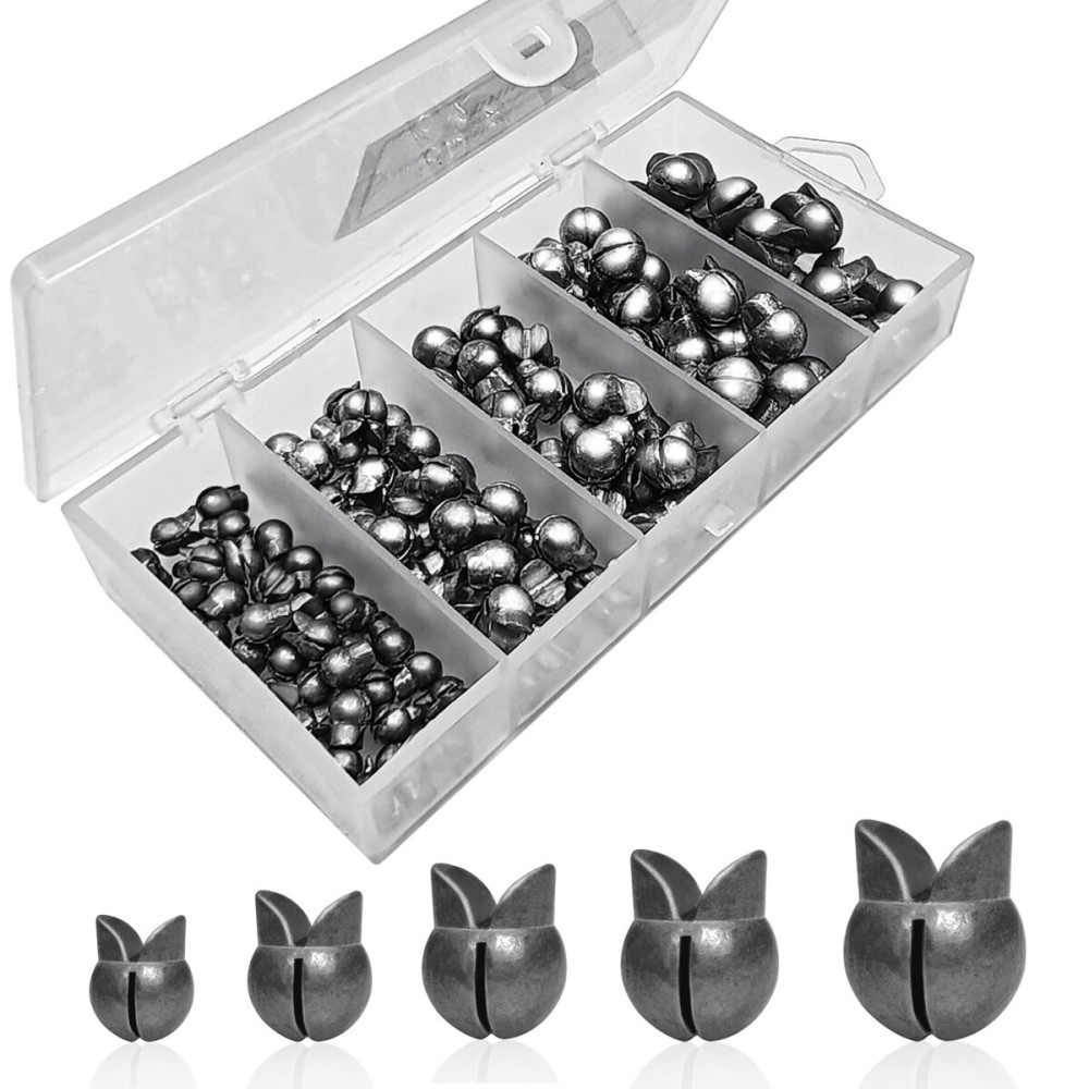 SANWEAL120PCS/200PCS Fishing Weights Sinkers - Premium Split ShotFishing Weights Sinkers - Round Removable Fishing Sinkers - 5/6 Sizes