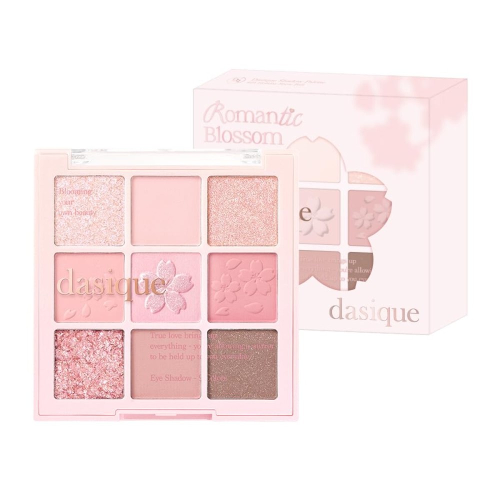 dasique Shadow Palette Romantic Blossom 7.6g I 9 Blendable Shades in Smooth Matte and Shimmer Finishes with Gorgeous Pearls | Eye Makeup Palette | Cruelty Free | K-beauty