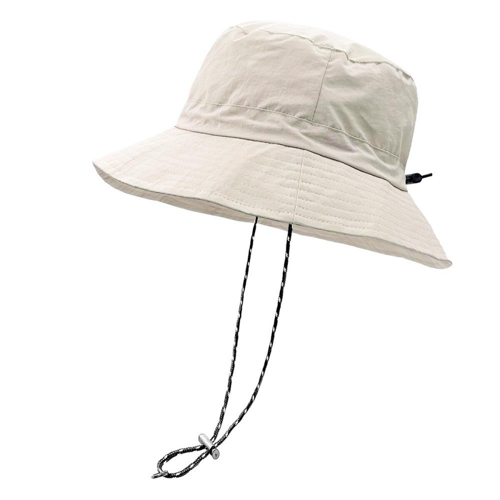 woogwin Waterproof Bucket Rain Hat with Chin Strap Quick Dry Packable Boonie Sun Hat Safari Hat UV Protection(Beige)