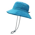 woogwin Waterproof Bucket Rain Hat with Chin Strap Quick Dry Packable Boonie Sun Hat Safari Hat UV Protection(Lake Blue)
