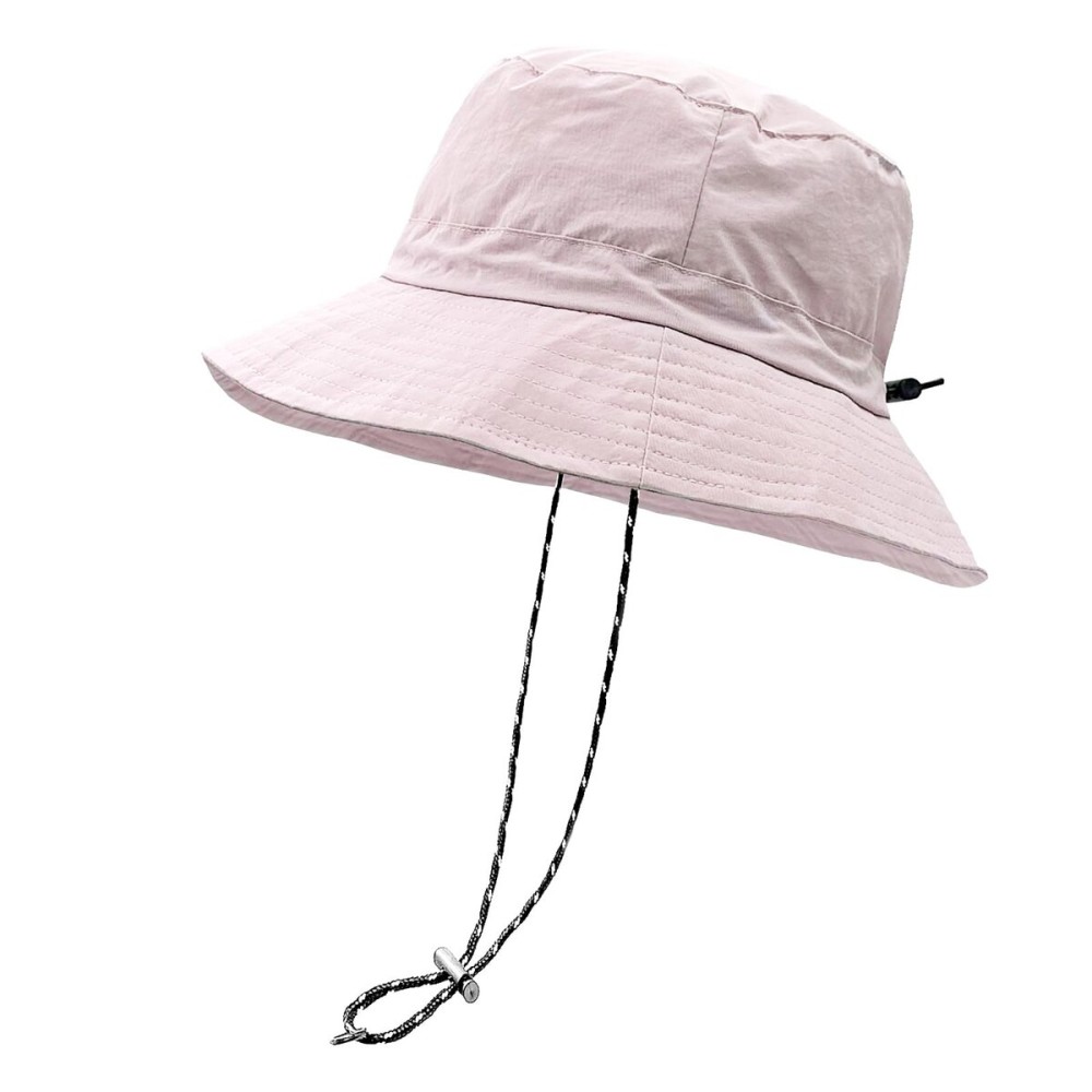 woogwin Waterproof Bucket Rain Hat with Chin Strap Quick Dry Packable Boonie Sun Hat Safari Hat UV Protection(Light Pink)