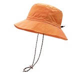 woogwin Waterproof Bucket Rain Hat with Chin Strap Quick Dry Packable Boonie Sun Hat Safari Hat UV Protection(Orange)
