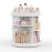 Rosoenvi Rotating Makeup Organizer, Adjustable Vanity Organizer, Large Capacity Cosmetic Display Case for Spinning, Storage Carousel for Bathroom and Vanity Countertop, Diamond Pattern, Large, White