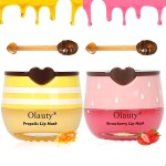 3 PCS Bee Lip Balm Honey Pot,Honey Lip Balm Lip Mask, Fruit &Vitamin E with Propolis Lip Sleeping Mask Reduces Lip Lines,Prevention Dry,Moisturizing Overnight Reduces Lip Scrubs Exfoliator