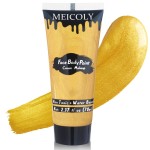 MEICOLY Cream Metallic Gold Face Body Paint,2.37Oz Large Tube Water Based Full Body Paint,Professional Gold Face Paint for Halloween Stage SFX Special Effects Cosplay Makeup