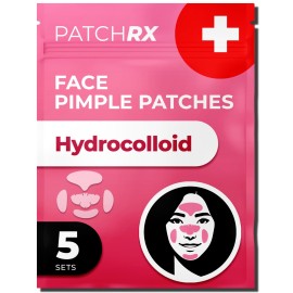 PatchRx Full Face Pimple Patches (5 Sets), Hydrocolloid Pimple Mask, Large Pimple Patches, Full Hydrocolloid Mask