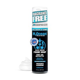 H2Ocean Blue Green Foam Soap - Tattoo Foam Soap for Tattoo Aftercare - Tattoo Care with Aloe Vera - Tattoo Moisturizer Soap - 7 oz