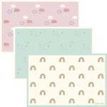 Hippypotamus Disposable Placemats Baby - Pack of 45 BPA Free Table Toppers for Kids and Toddlers - Extra Sticky Travel Mat for Restaurant (Nordic Animals)