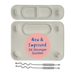 BUSY BABY Silicone Mat Bundle - 1 Original Mat Plus 1 Mini Mat, New Stronger Suction Cups, 6 Straps to Secure Baby Essentials and Keep Them Off The Floor, Baby Led Weaning, Wet Bag Included (Tan)