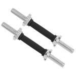 Yes4All Pair of Threaded Dumbbell Handles 14 inch with Collars, Rubber Grip, Fit 1 Plates, Weight Bar Connector