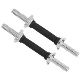 Yes4All Pair of Threaded Dumbbell Handles 14 inch with Collars, Rubber Grip, Fit 1 Plates, Weight Bar Connector