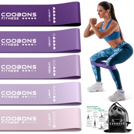 Resistance Bands for Working Out, Exercise Bands Resistance Bands Set with 5 Resistance Levels, Latex Loop Bands for Women Men, Workout Bands for Legs, Glutes, Strength Training, Yoga, Home Gym