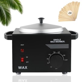 Wax Machine with Hair Removal Kit: Hard Wax Pot, Body Wax Melt Warmer, and 50 Applicator Sticks