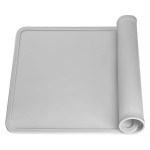 QPIX DIGITAL Kids Placemat for Dining Table, Silicone Table Mat Portable Reusable Non-Slip Mats for Kids Toddler Children, Silicone Placemats with Raised Edges for Kids (Grey)15.7x 11.8