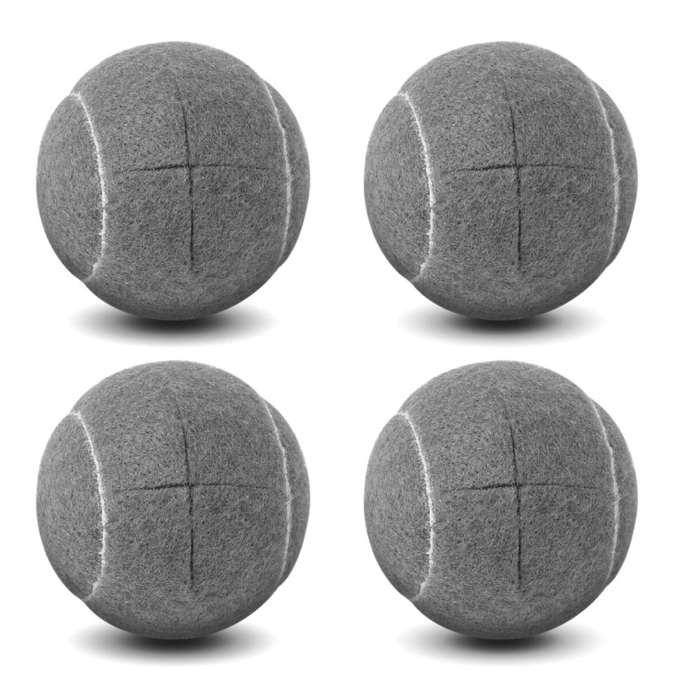 ANCKNE Walker Tennis Balls Precut Tennis Balls for Walkers 4PCS Universal Precut Glide Balls, Heavy Duty Long Lasting Felt Pad Glide Coverings for Furniture Legs and Floor Protection (Grey)