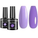 senvenski Taro Purple Gel Nail Polish Kit - UV/LED Soak Off Nail Art Set with Nude Light Purple Mauve Lavender Lilac Colors | Manicure Gift Kit for Women Salon Home Use (CS2-021)