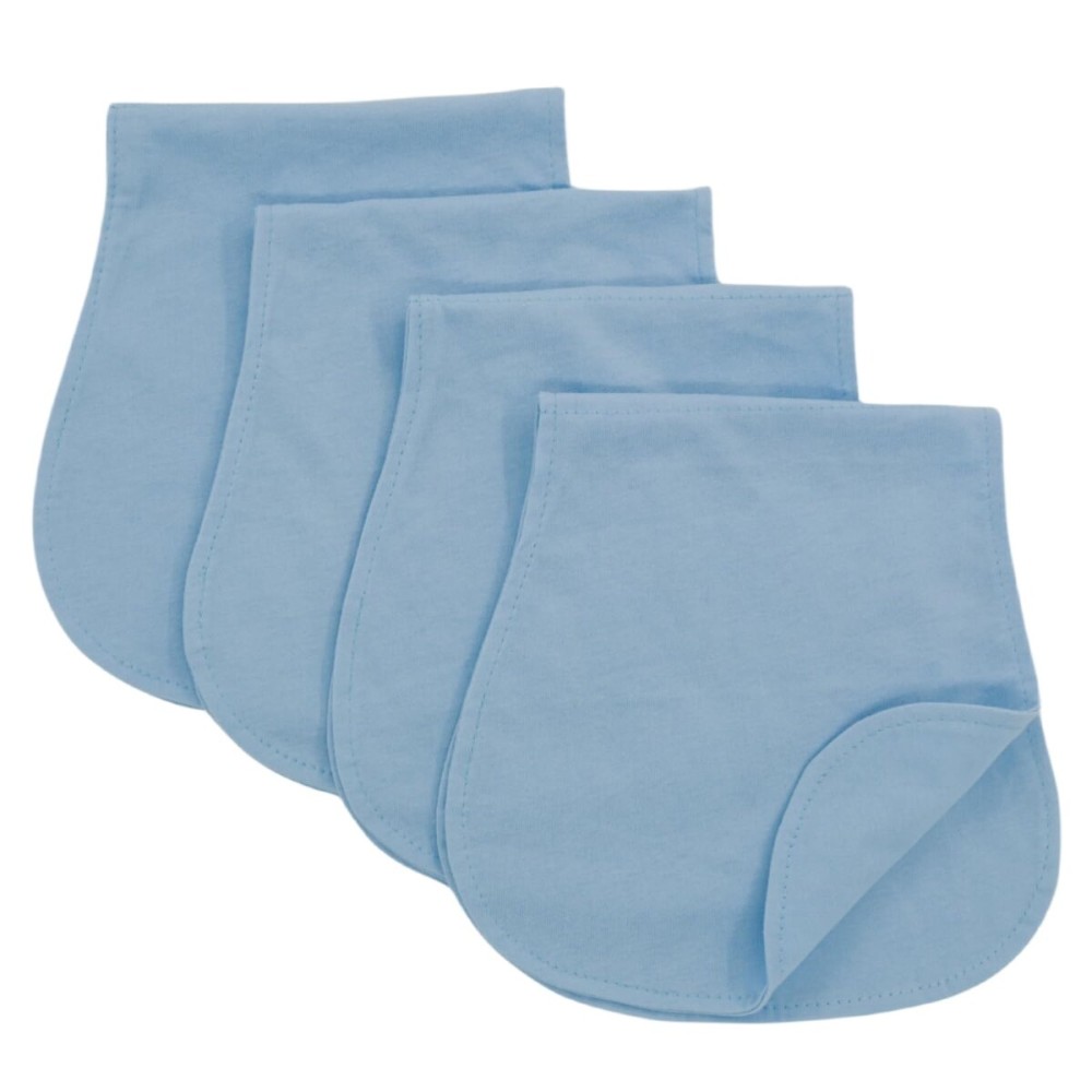 Arnzion Baby Burp Cloths Baby Burp Set Curved Absorbent and Soft Valuable 4 Pack Double Layers (Blue)