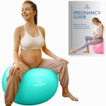 ProBody Pilates Pregnancy Ball - Yoga Ball for Pregnancy with Book, Prenatal, Labor & Postnatal Maternity Exercise (Aqua, 75 cm)