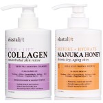 Elastalift Collagen Cream + Manuka Honey Cream Body Lotion & Face Moisturizer Skin Care Bundle For Women & Men | Skin Tightening Collagen Firming Lotion For Crepey Skin, Dry Skin, & Wrinkles, 2PC Set