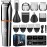 PRITECH Beard Trimmer for Men,6 in 1 Hair Clippers Kit, Precision Cordless Grooming Kit Waterproof IPX6 for Beard, Hair, Body, Nose, Ear, with Foil Razor (Silver)