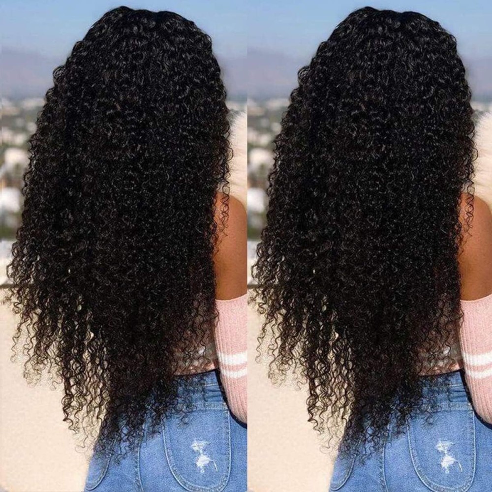 Skouty 32 Inch Kinkycurly Wig Human Hair 13x4 Lace Front Wigs 180 Density Glueless Wigs Human Hair Pre Plucked Brazilian Kinky Straight Wig Lace Frontal Wigs for Black Women Virgin Human Hair