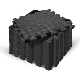 Yes4All EVA Interlocking Mats, Puzzle Floor Tiles, Foam Floor Padding with Border for Furniture, Home Space, Living Room, Garage 11 SQFT