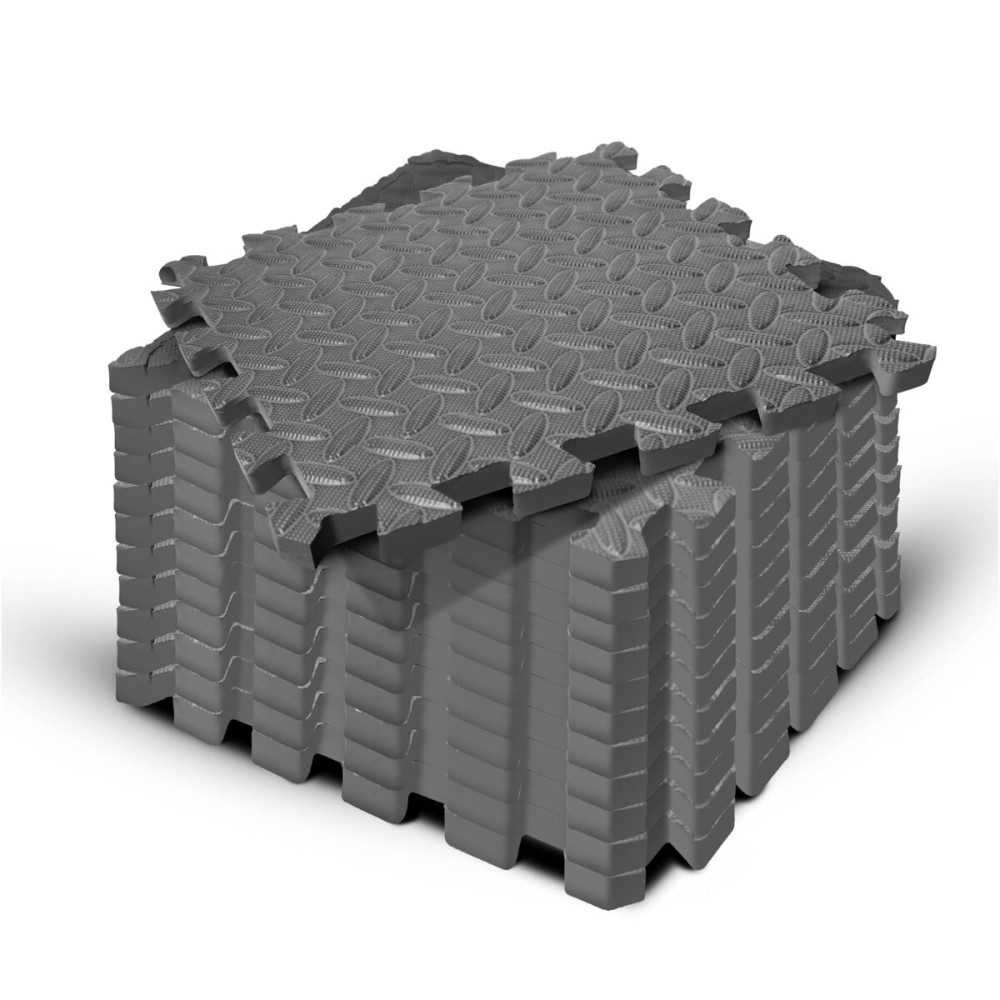 Yes4All EVA Interlocking Mats, Puzzle Floor Tiles, Foam Floor Padding with Border for Furniture, Home Space, Living Room, Garage 11 SQFT