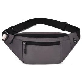 DAITET Large Crossbody Fanny Pack for Men&Women,Waist Bag & Hip Bum Bag for Outdoors Workout Traveling Casual Running Hiking Cycling,Easy Carry Any Phone(Loop Dark Grey)