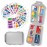 Pill Organizer with Medicine Labels 161 Labels Travel Daily Pill Container Mini Medication Organizer Storage Pill Organizer Travel Essentials Pill Case 7 Day (Grey, 1 Pack)