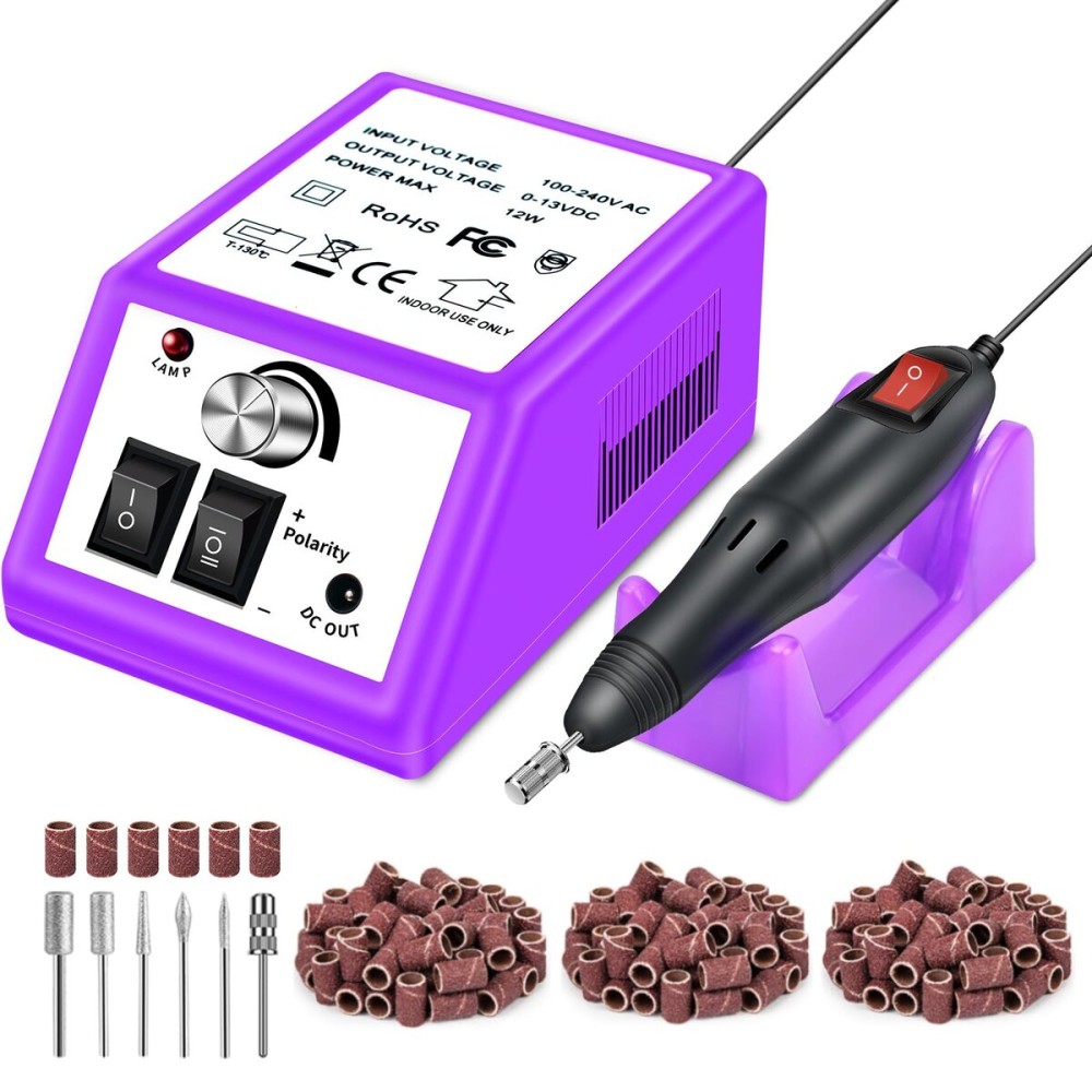 LAVAED Nail Drill Professional E Filer for Nails Electric Nail File, Nail Filer Electric Drill Nail Kit with 156pcs Sanding Bands and Nail Drill Bits for Acrylic Nail Gel Nail Manicure Pedicure