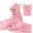 ROMASA Baby Bath Towel Ultra Soft Hooded Towel Highly Absorbent Bathrobe Blanket Toddlers Shower Gifts for Boys Girls-27.5 x 55 (Pink Elephant)