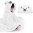 ROMASA Baby Bath Towel with Hooded Ultra Soft and Absorbent Toddlers Bathrobe Newborn Blanket Shower Gifts (White Bear)