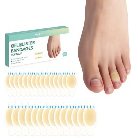 Gel Blister Bandages Hydrocolloid Bandages - Welnove 30ct Blister Cushions (Toe Pack) - Blister Bandages for Heel, Toe & Foot - Blister Pads for Prevention & Recovery - Water Resistant Bandages