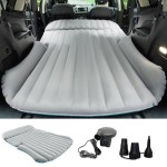 KMZ SUV Air Mattress Double-Sided Car Mattress Camping Bed Inflatable Bed with Electric Pump for SUV Trunk and Rear Seat - Gray and Blue (Without Pillows)