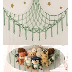 mirolam Stuffed Animal Hammock Corner Net for Toys Storage Hanging Stuff Animal Organizer Holder Matcha Green Room Bedroom Nursery Decor Organization