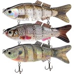 TRUSCEND Easy Catch Swimmax, Magic Noisy Turbulent Wiggling and Vibrating Actions for More Bites, Segmented Swimbait Jointed by Dyneema Strongest Fiber, Top Water Fishing Lures for Family Fishing