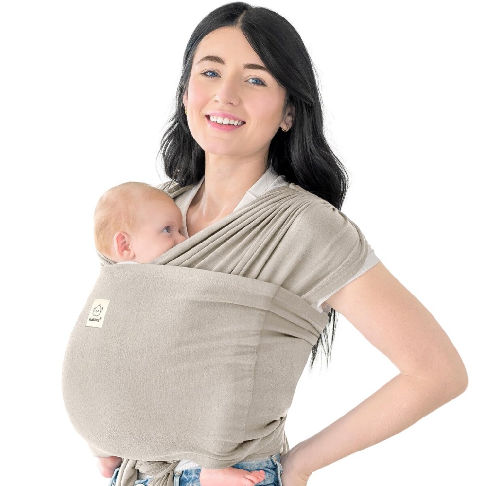 KeaBabies Baby Wrap Carrier Ring Sling - Easy to Wear, Adjustable D-Lite Baby Carrier Newborn to Toddler, Infant Carrying Shirt, Hands Free Bonding, Breathable Fabric Wearing Wrap (Stone Gray)