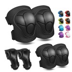Knee Pads for Kids Knee Pads and Elbow Pads Toddler Protective Gear Set Kids Elbow Pads and Knee Pads for Girls Boys with Wrist Guards 3 in 1 for Skating Cycling Bike Rollerblading Scooter-Black M