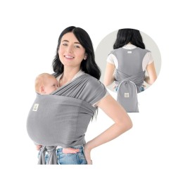 KeaBabies Baby Wrap Carrier Ring Sling - Easy to Wear, Adjustable D-Lite Baby Carrier Newborn to Toddler, Infant Carrying Shirt, Hands Free Bonding, Breathable Fabric Wearing Wrap (Classic Gray)