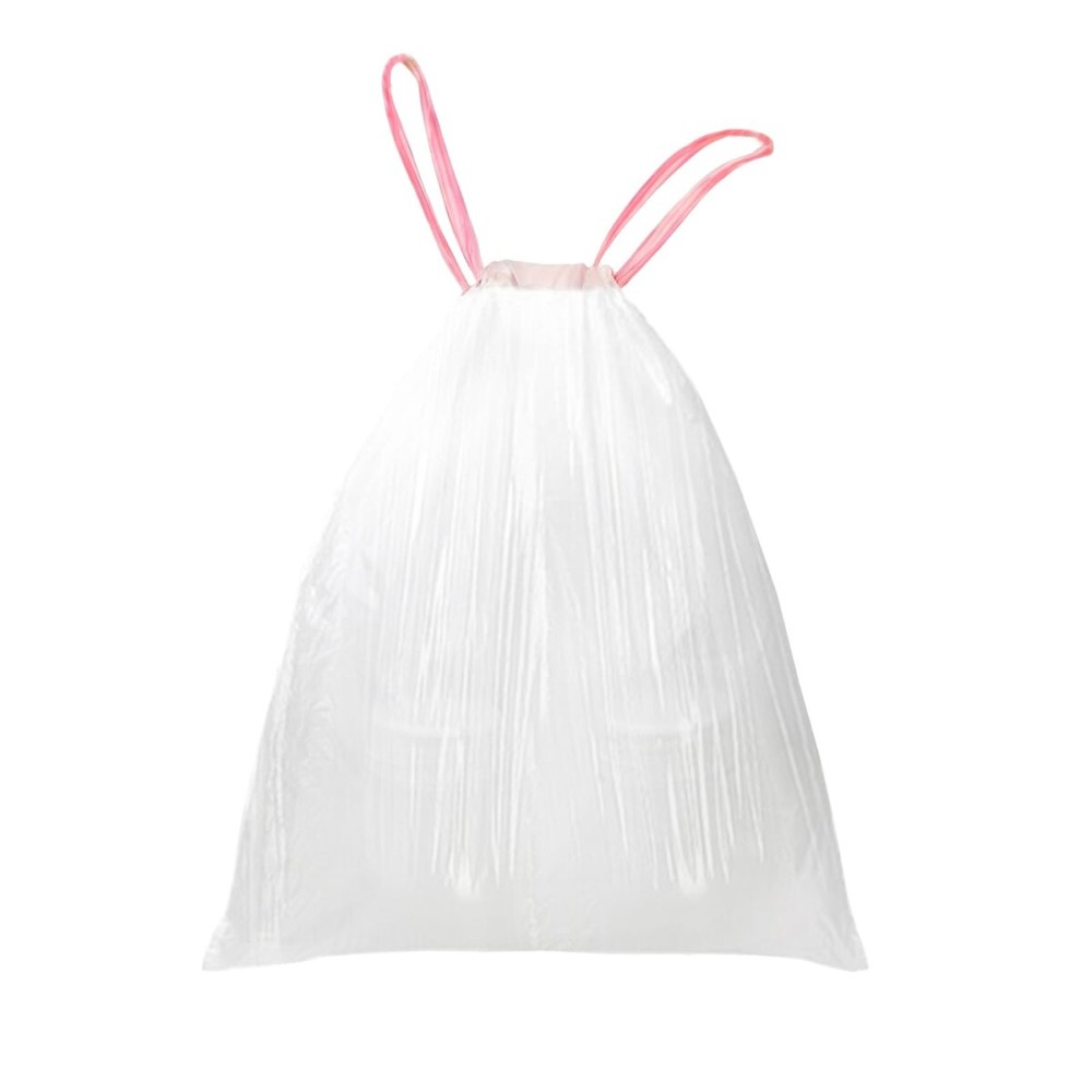 Waikas 1.2 Gallon Small Trash Bags Drawstring, Mini Garbage Bags, 88 Count, 1.14Mil Thickness, 3.8g/pcs, 38 * 41cm, Unscented, Clear