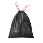 Waikas 8 Gallon Trash Bags, Drawstring Garbage Bags, 1.32Mil Thickness, 55 * 70cm, 9.9g/pcs, Pack of 34, Unscented, Black